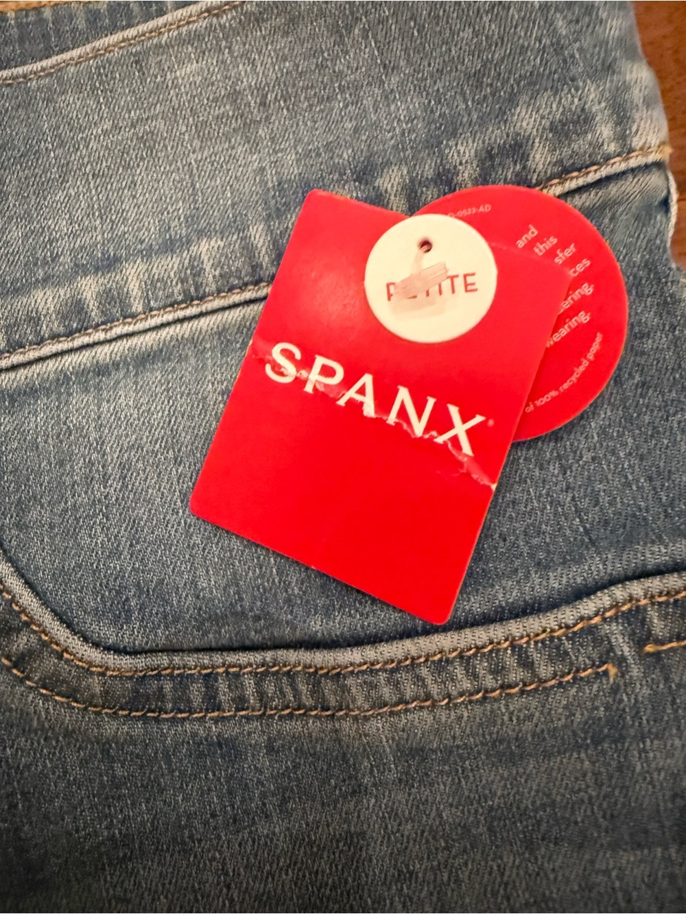 SPANX Vintage Indigo Wide Leg Flare Jeans Pull-On Denim Petite 2X NWT Plus Size - Picture 8 of 10